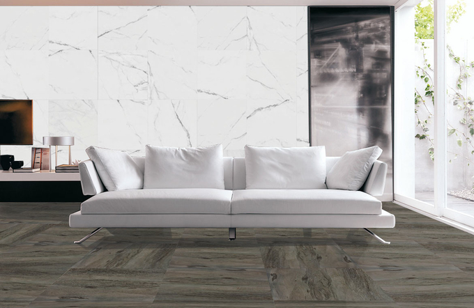 Helle 24 x 48 Bodenfliese, klassische Carrara-Porzellan-Fliesen-Lech