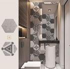 Schwarzweiss-Badezimmer-Keramikziegel des Hexagon-200x230mm