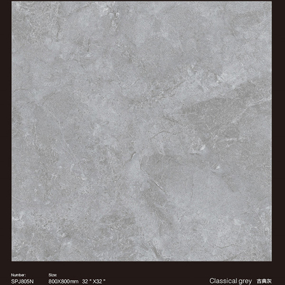 Klassisches Grau 800x800mm Porzellanplattenfliesen Speisesaal Fußbodenfliesen