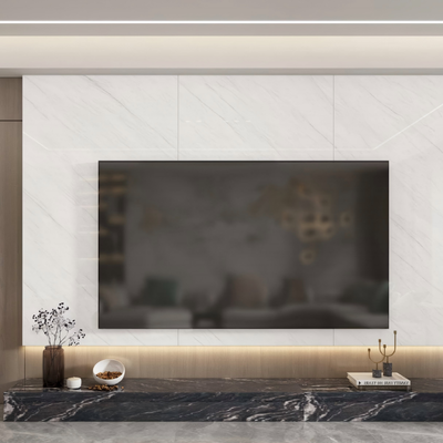 Rectified Edge Marble Look Porcelain Tile Suitable Indoor Outdoor Floor Wall High Stainresistance Easy Cleaning Surface