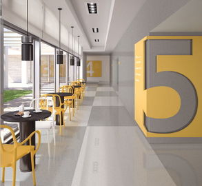 64' X128'-Projekt-große Größe deckt große Fliesen Platten-Format-Grey Modern Porcelain Walls /Floor mit Ziegeln