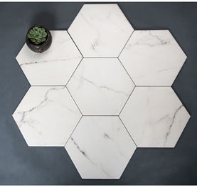 Hexagon Innen-8.8mm im Freien 8' X9.2'-Marmor-Porzellan-Fliese